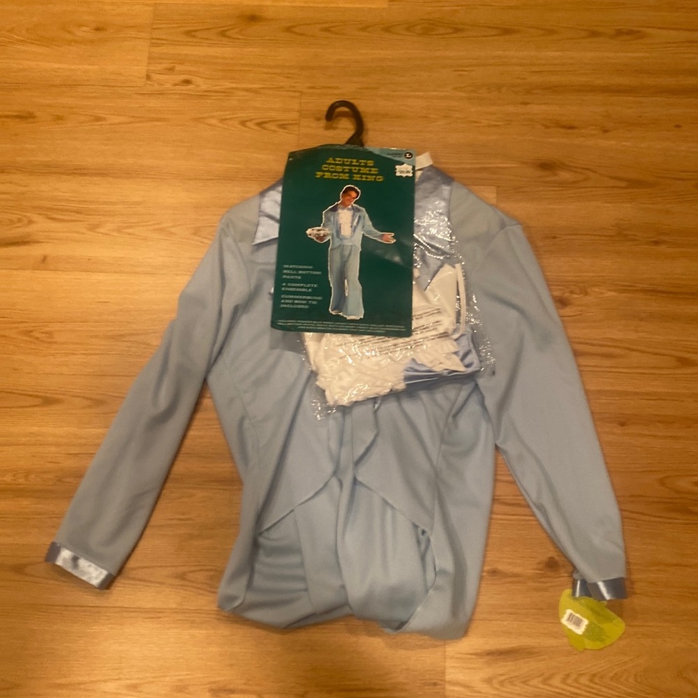 Light Blue Men's Costume Jacket and Ruffled Shirt Set